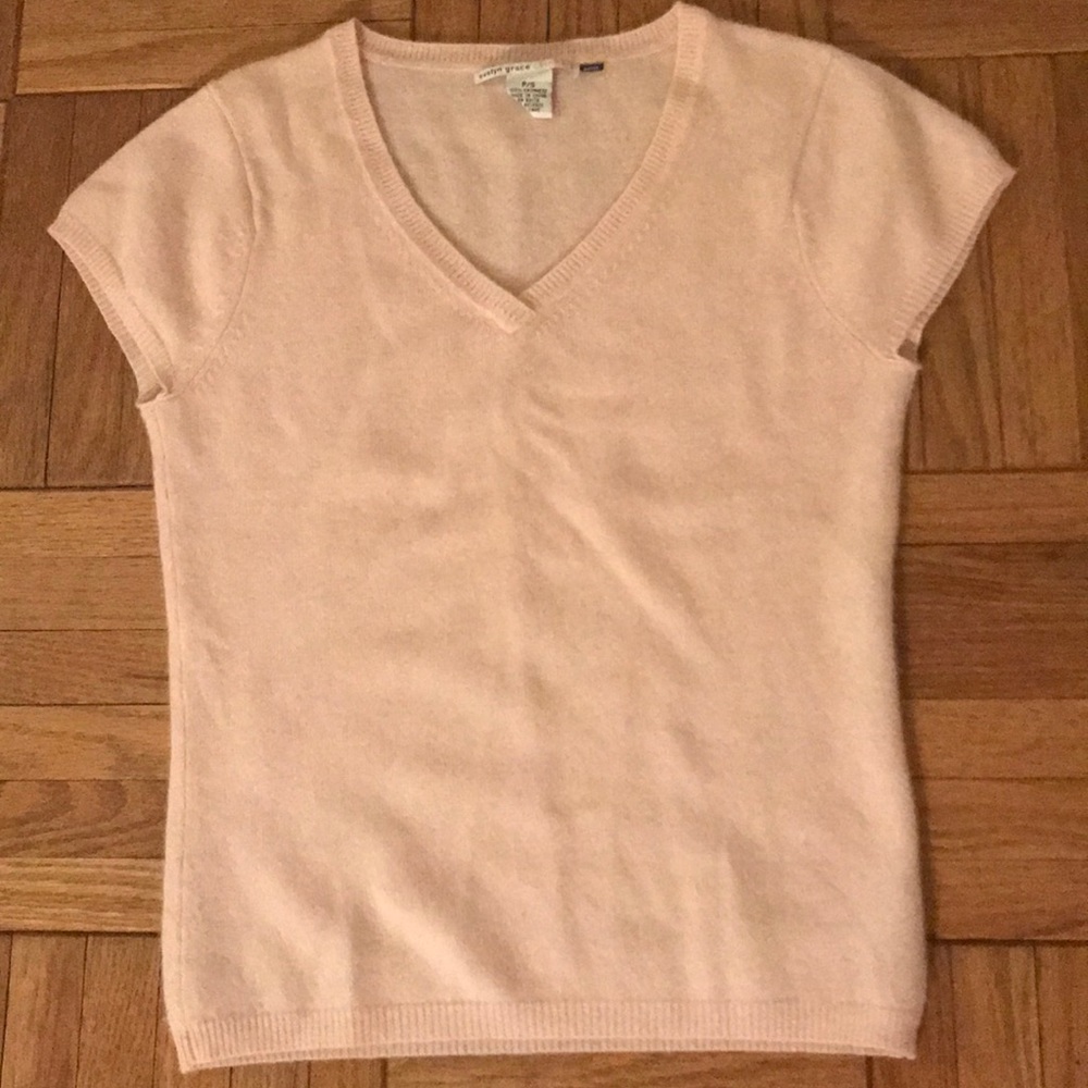 100% pink cashmere top